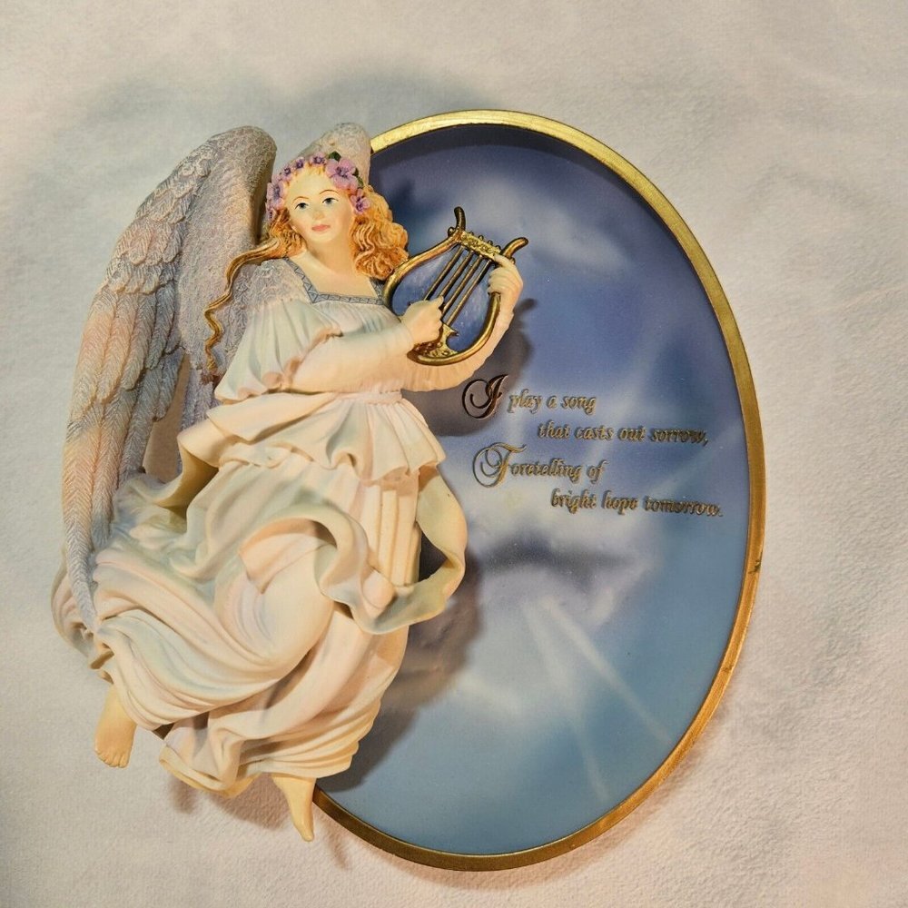 Vintage 1998 Bradford Exchange 3D Angel of Hope Decorative Plate Plaque 1st ed